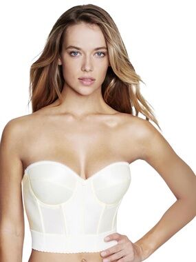 New! Ivory Backless Strapless Shaping Bra Longline Bustier Bridal Bra 40 D